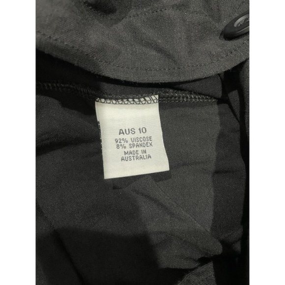 Mela Purdie Black Top Draped Scarf Overlay Size 10 Button Down - Picture 9 of 9